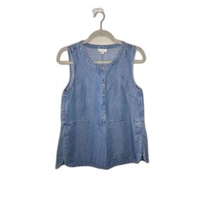 J. Jill Denim Women's Linen Blend Sleeveless Top Size Petite Small